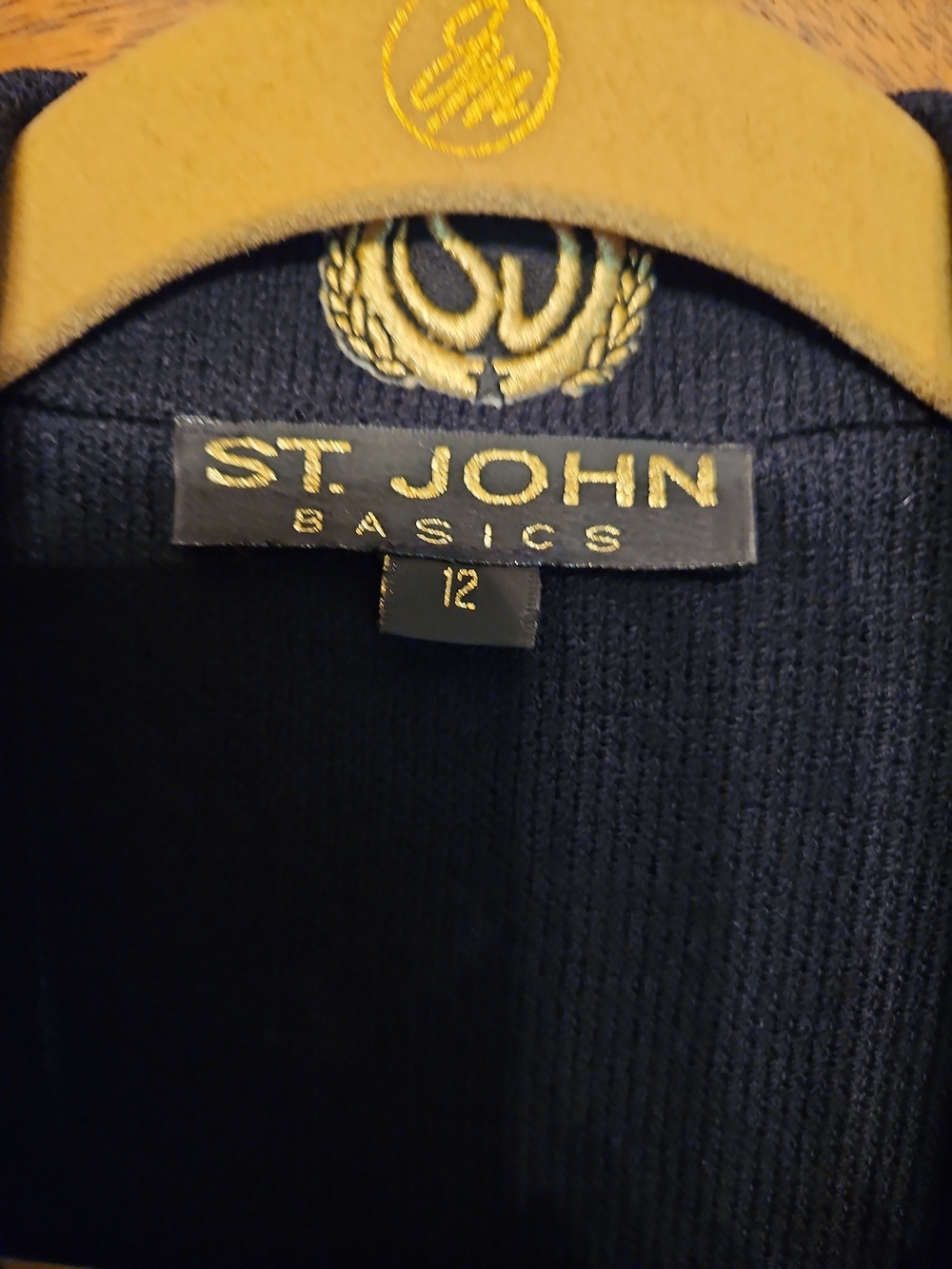 St. John Collection Black Size 12 Double-Breasted Knit Blazer - Picture 2 of 9